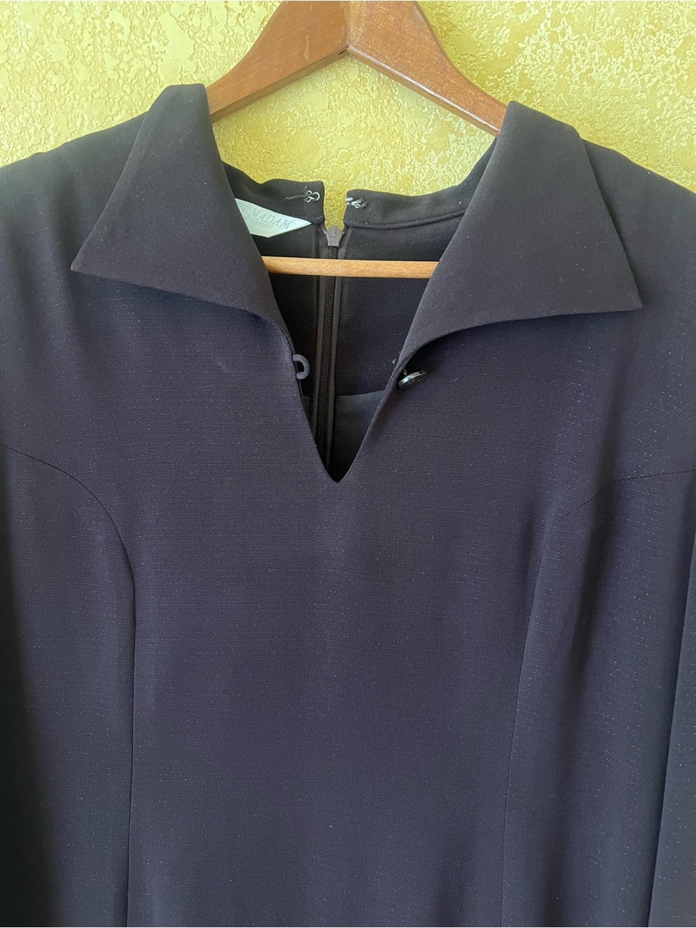 Classic Dark Brown/Black Women's Collared Shift Dress